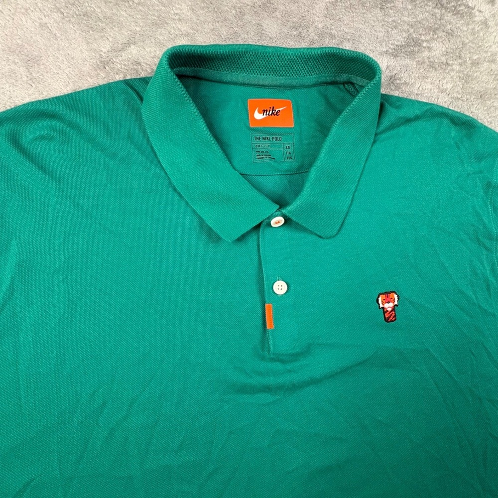 Nike Men's 2XL Teal Tiger Woods Frank the Tiger Dri Fit GolfPolo Shirt Golfcore